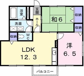 エスポワールＨＡＴＡ　Ⅱの物件間取画像